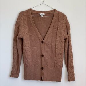 Haven Cable Knit Cardigan- Brown Size Medium